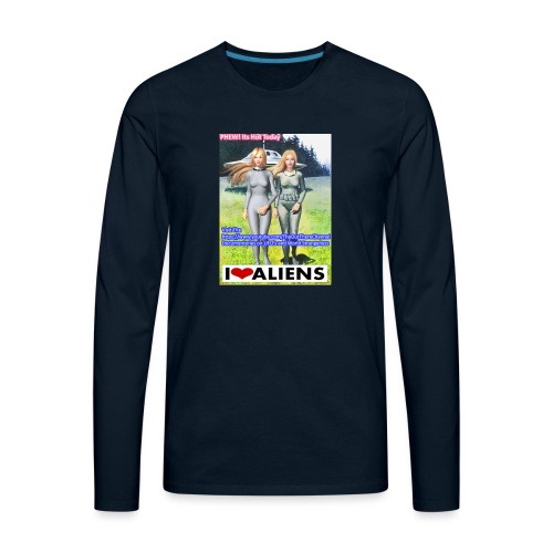 TshirtHotAliens with Back Crew Logo of PINKY - Men's Premium Long Sleeve T-Shirt
