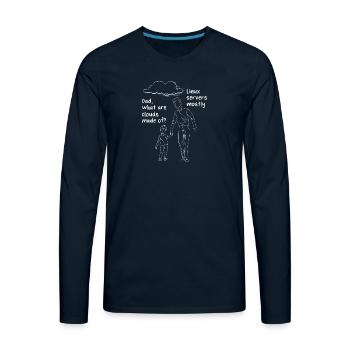 What Are Clouds Made Of Computer Science - Men's Premium Long Sleeve T-Shirt - deep navy - Front