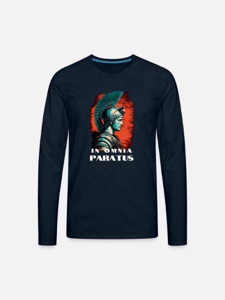 Latin Quote Roman Soldier - Men's Premium Long Sleeve T-Shirt - deep navy