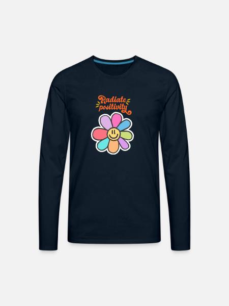 Radiate Positively - Men's Premium Long Sleeve T-Shirt - deep navy