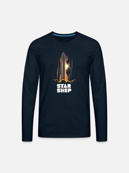 Star Ship Mars - Dark - Men's Premium Long Sleeve T-Shirt - deep navy