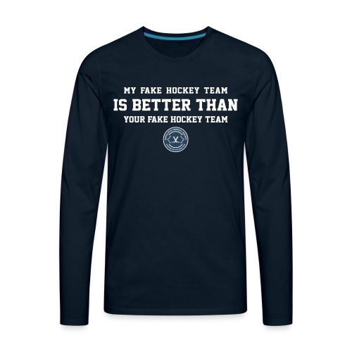 Fake Hockey (dark) - Men's Premium Long Sleeve T-Shirt