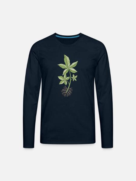Money Tree Cutting - Men's Premium Long Sleeve T-Shirt - deep navy