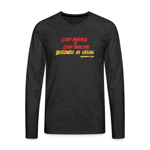 Low ammo & Low health + Logo - Men's Premium Long Sleeve T-Shirt