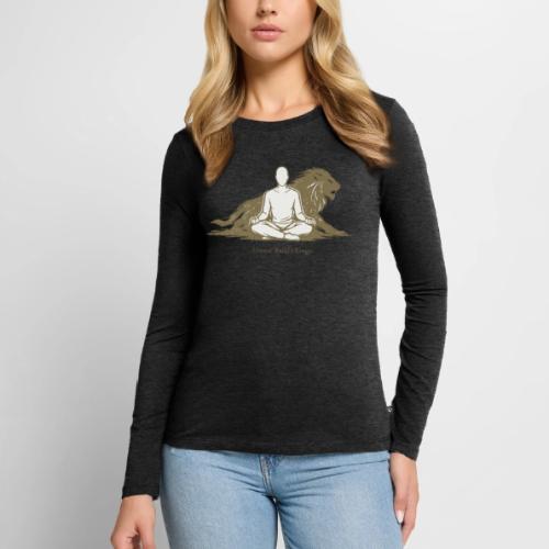 Silence Builds Kings Meditation Lion - Women's Premium Slim Fit Long Sleeve T-Shirt