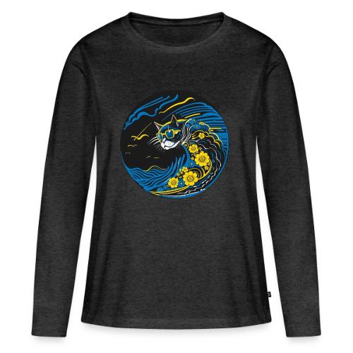Wavecat Wave - Women's Premium Slim Fit Long Sleeve T-Shirt