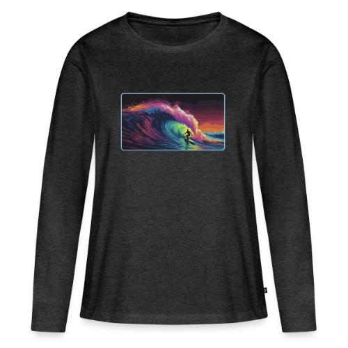 Rainbow Lava Ride - Women's Premium Slim Fit Long Sleeve T-Shirt