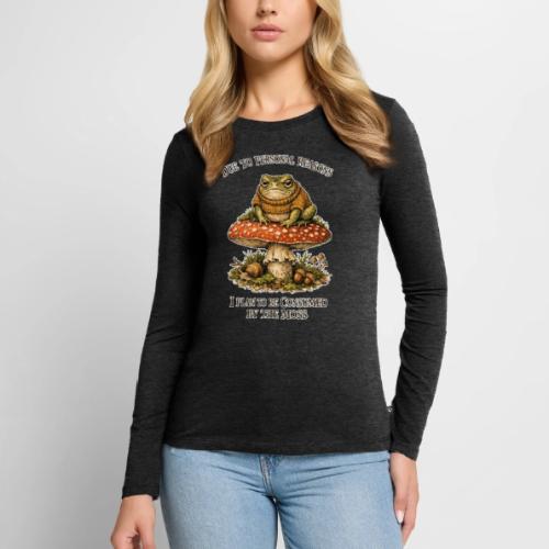 Frog Consumed by Moss Cottagecore Aesthetic - Women's Premium Slim Fit Long Sleeve T-Shirt