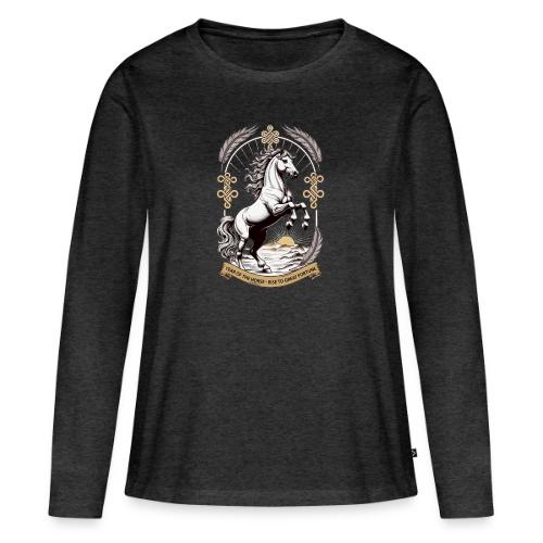 Year of the Horse Rearing T Shirt, Lunar New Year - Women's Premium Slim Fit Long Sleeve T-Shirt