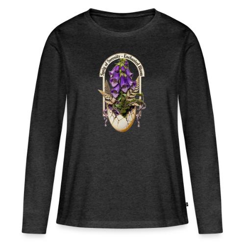 Spring Serenity Foxglove Tee, Easter Gift for wife - Women's Premium Slim Fit Long Sleeve T-Shirt