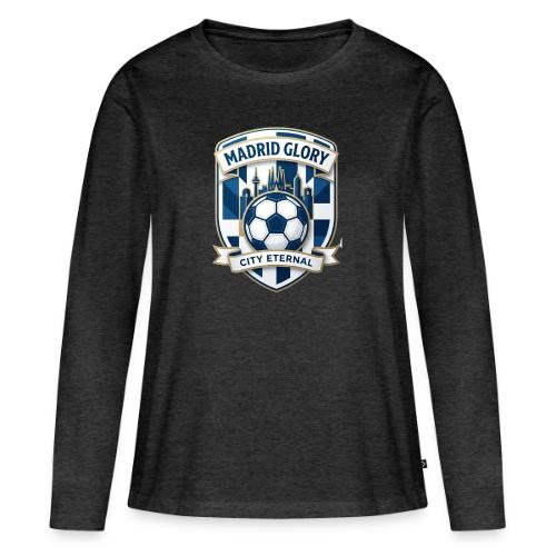 Madrid Skyline Glory T Shirt, Madrid Fan Gift - Women's Premium Slim Fit Long Sleeve T-Shirt