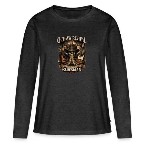 Christian Graphic T Shirt Faith in the Fire Outlaw - Women's Premium Slim Fit Long Sleeve T-Shirt