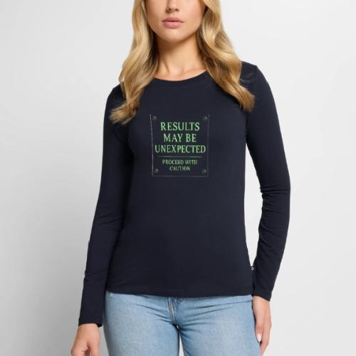 Results May Be Unexpected - Neon Green - Women's Premium Slim Fit Long Sleeve T-Shirt