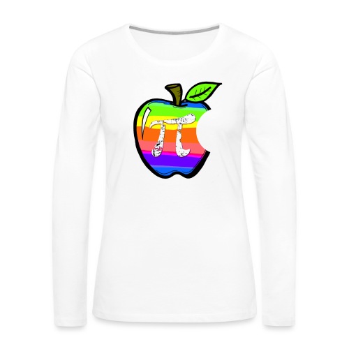 Apple Pi Rainbow:Think Irrationally - Women's Premium Slim Fit Long Sleeve T-Shirt