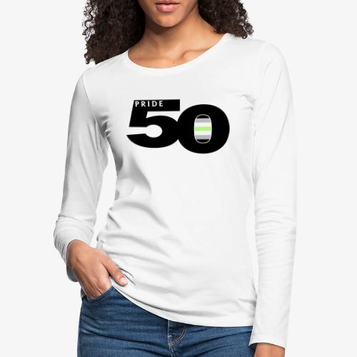50 Pride Agender Pride Flag - Women's Premium Slim Fit Long Sleeve T-Shirt
