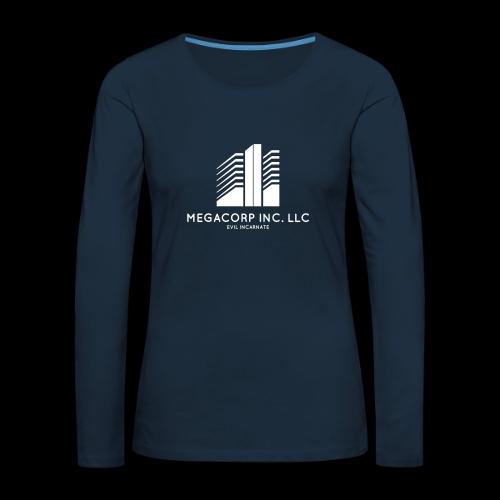 MEGACORP - GIANT EVUL CORPORATION - Women's Premium Slim Fit Long Sleeve T-Shirt