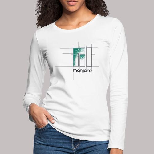 Manjaro Logo Draft - Women's Premium Slim Fit Long Sleeve T-Shirt