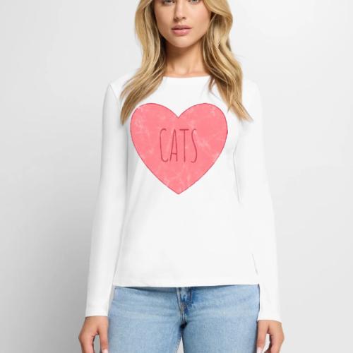 cats heart - Women's Premium Slim Fit Long Sleeve T-Shirt