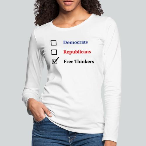 Election Ballot Free Thinkers - Women's Premium Slim Fit Long Sleeve T-Shirt