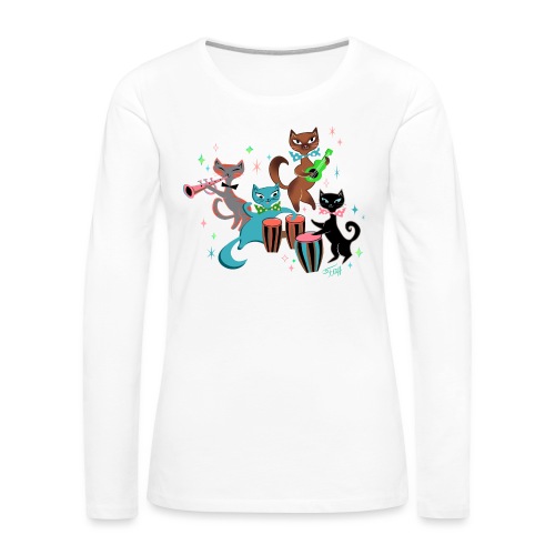 Mambo Kitties Band - Women's Premium Slim Fit Long Sleeve T-Shirt