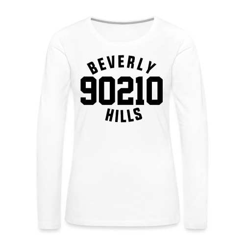 90210 Old School Tee Black - Women's Premium Slim Fit Long Sleeve T-Shirt