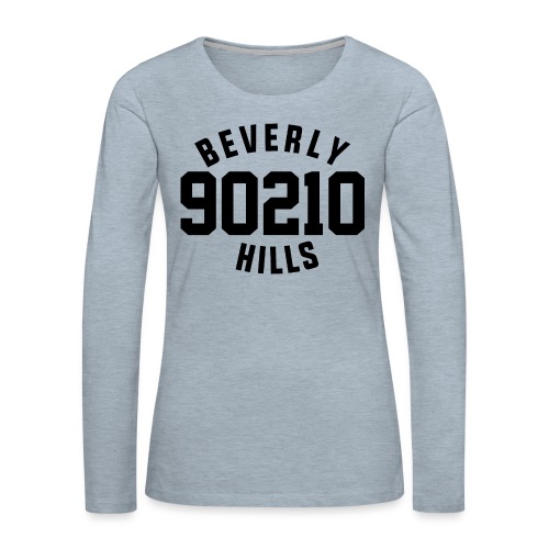 90210 Old School Tee Black - Women's Premium Slim Fit Long Sleeve T-Shirt
