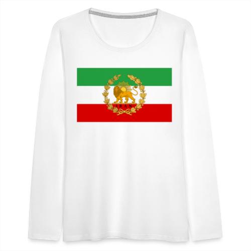 State Flag of Iran Lion and Sun - Women's Premium Slim Fit Long Sleeve T-Shirt