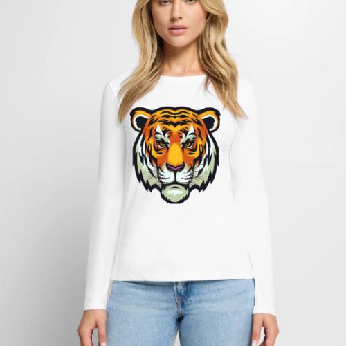 Tiger Fashion Feline Animal, Tiger Willing Success - Women's Premium Slim Fit Long Sleeve T-Shirt
