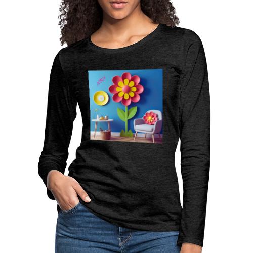 Flower design and harmony of environmental well-be - Women's Premium Slim Fit Long Sleeve T-Shirt