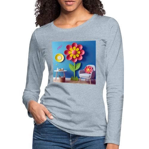 Flower design and harmony of environmental well-be - Women's Premium Slim Fit Long Sleeve T-Shirt