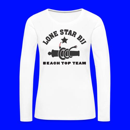 Beach Top Team - Lone Star BJJ - Black - Women's Premium Slim Fit Long Sleeve T-Shirt