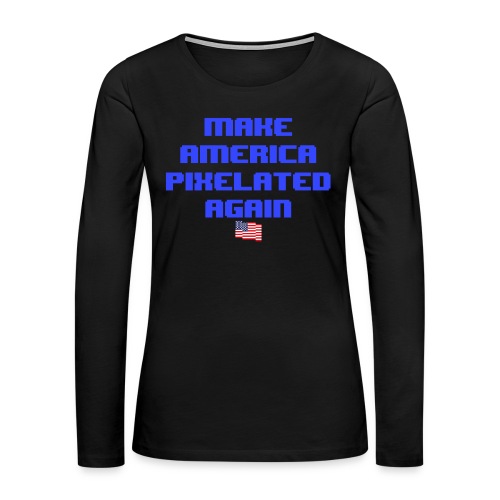 Pixelated America - Women's Premium Slim Fit Long Sleeve T-Shirt