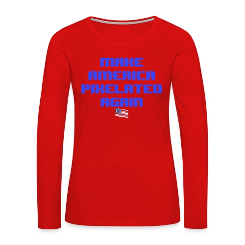 Pixelated America - Women's Premium Slim Fit Long Sleeve T-Shirt
