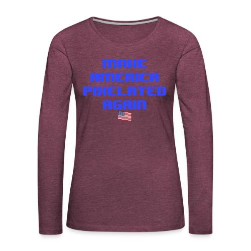 Pixelated America - Women's Premium Slim Fit Long Sleeve T-Shirt