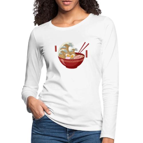 The Great Wave of Ramen - Women's Premium Slim Fit Long Sleeve T-Shirt