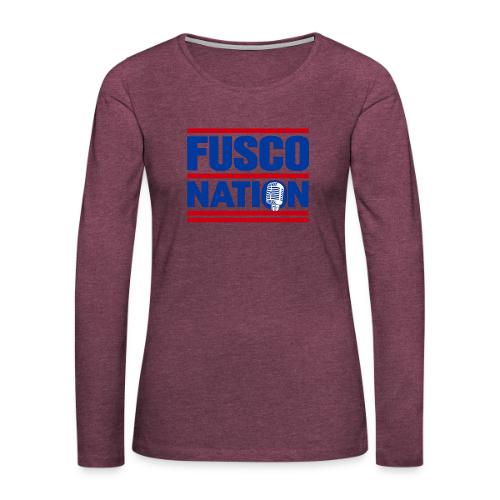 Fusco Nation with Mic (250th Show Commemorative) - Women's Premium Slim Fit Long Sleeve T-Shirt