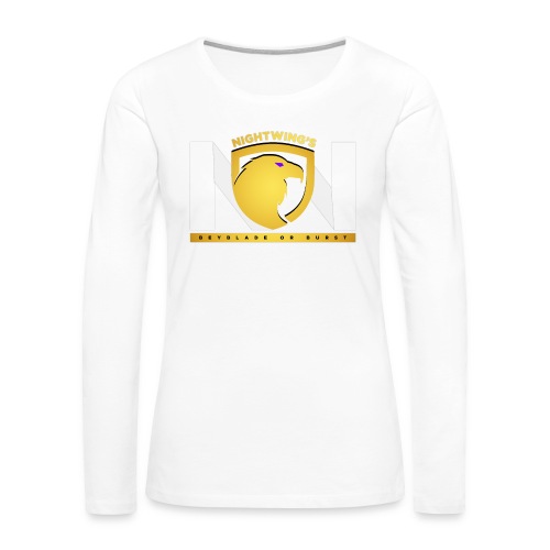 Nightwing GoldxWhite Logo - Women's Premium Slim Fit Long Sleeve T-Shirt