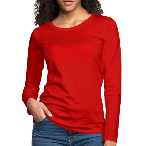 sos red - Women's Premium Slim Fit Long Sleeve T-Shirt