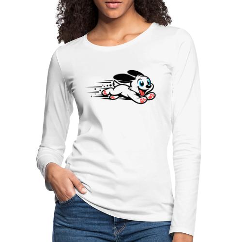 Speedy Pup Sprint on the Run - Women's Premium Slim Fit Long Sleeve T-Shirt