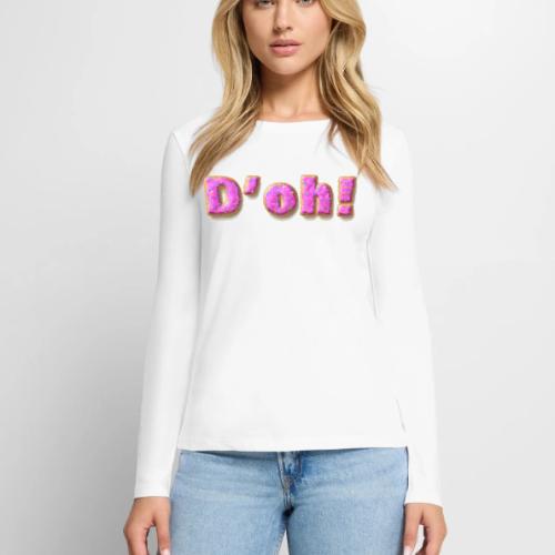 Homer Simpson D'oh! - Women's Premium Slim Fit Long Sleeve T-Shirt