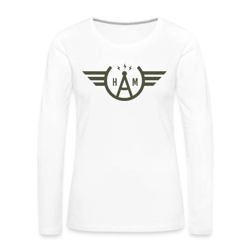 Doug's Ham Radio Winged Emblem - AB5FG - Women's Premium Slim Fit Long Sleeve T-Shirt