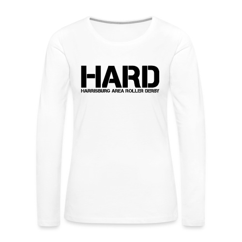 HARD Text Black - Women's Premium Slim Fit Long Sleeve T-Shirt