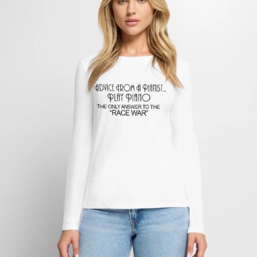 PLAY PIANO - Women's Premium Slim Fit Long Sleeve T-Shirt