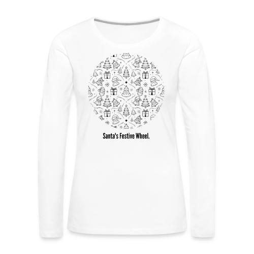 Santa's Festive Wheel T-Shirt - Women's Premium Slim Fit Long Sleeve T-Shirt