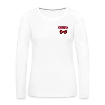 CHERRY - Women's Premium Slim Fit Long Sleeve T-Shirt - white - Front - Julia (174cm)