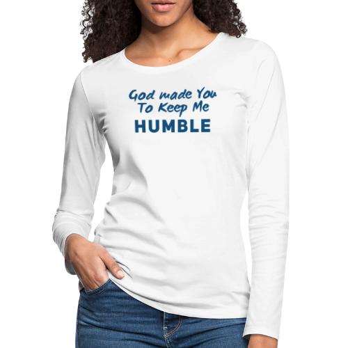 Christian Humility (blue) - Women's Premium Slim Fit Long Sleeve T-Shirt