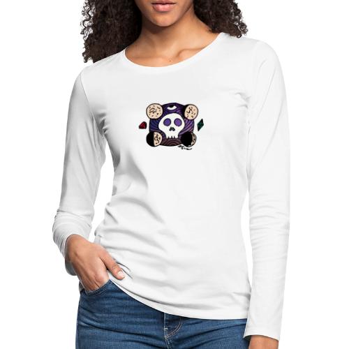 Moon Skull from Outer Space - Women's Premium Slim Fit Long Sleeve T-Shirt