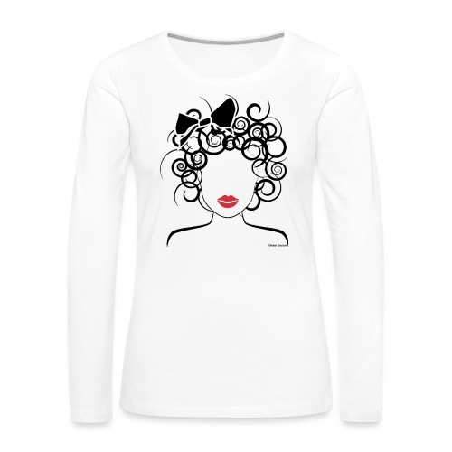 Global Couture logo_curly girl Phone & Tablet Case - Women's Premium Slim Fit Long Sleeve T-Shirt
