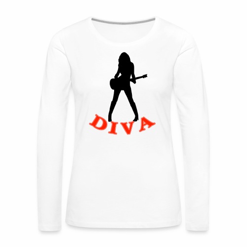 Rock Star Diva - Women's Premium Slim Fit Long Sleeve T-Shirt