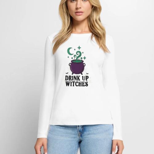 Drink Up Witches t-shirt - Women's Premium Slim Fit Long Sleeve T-Shirt